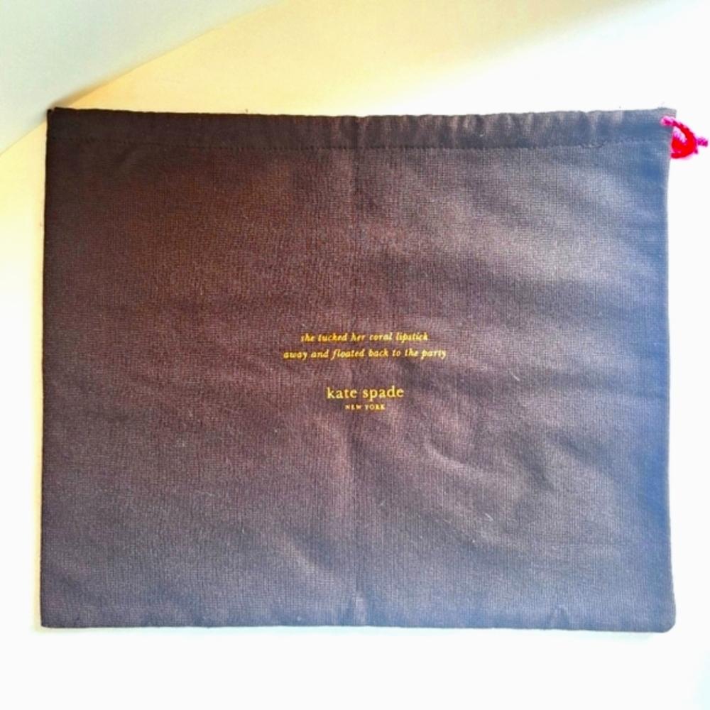 Kate Spade New York Drawstring Dust Bag Cover Brown And Gold Medium Sized